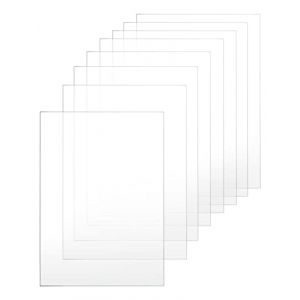 QWORK® 8 Pièces A4 Feuilles Acryliques Transparentes, Plaque Plexiglas Transparent, 297mm x 210mm, Pour Cadre Photo, Projets D'affichage, Peinture (shavinglikes, neuf)