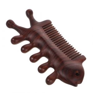 Beavorty Peigne De Massage Bois De Sandale Outil Multifonction Pour Relaxation Massages De Scalp Visage Épaules Design Unique Forme De Poisson Durable Et (T Innovation·HX, neuf)