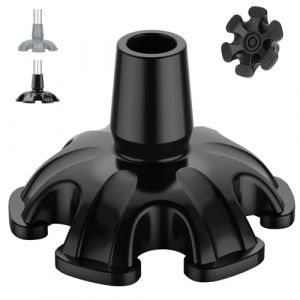 YF Embout de Canne &agrave; 6 Branches, Embout de Canne en Caoutchouc Autoportant, Diam&egrave;tre 16 mm Embout de Canne &agrave; Pied Antid&eacute;rapant, Base de Remplacement de l'embout de Canne &agrave; B&eacute;quille, Noir (yunfeioutdoor, neuf)