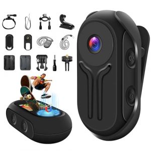 Nisanuki Mini Cam&eacute;ra Sport, 120&deg; Action Cam 1080P HD, Micro Cam&eacute;ra d'action avec &Eacute;cran Camera Corporelle Vlog avec Vision Nocturne Cam&eacute;ra de Casque Moto Multifonction Accessoires pour Moto, V&eacute;lo (qiaomiaojuelun, neuf)
