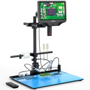 Andonstar AD409 Max Microscope numérique HDMI avec station de soudure, endoscope, écran LCD 10,1", caméra USB 300X, pour soudage PCB professionnel, prend en charge PC Windows (Andonstar digital microscope, neuf)