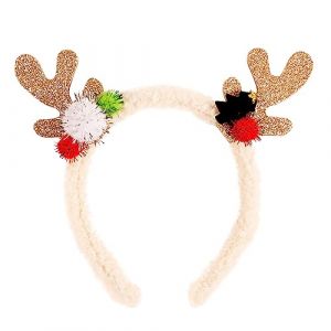DEARMAMY 1 Pièce bandeau en bois de cerf déguisement enfant joli cerceau adorable cerceau casque de Noël cerceau de fête cerceau adulte pour enfants Tissus en peluche blanche (Liiane, neuf)