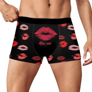 Slip Homme St Valentin, Boxer Sensuel Cale&ccedil;on Personnalisable String Homme Grande Taille Calecon Homme avec des Coeurs Slip de Bain Homme Humour Cadeau Homme Anniversaire Calecon (IHUAE, neuf)
