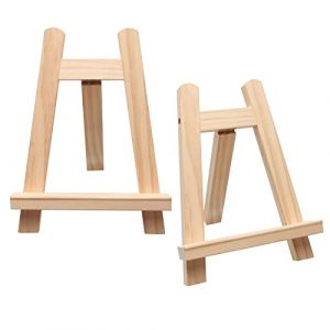 Lot de 2 Mini Chevalet en Bois de Table, Petit Chevalet de Table, Mini Chevalet Peinture pour la Peinture, le Dessin, Affichage de Photos (20x28cm) (DGMAIXIN, neuf)