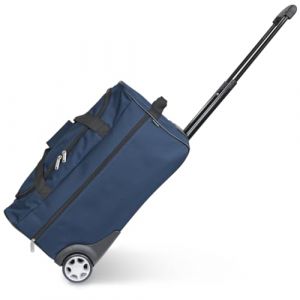 KINSTON Sac de Voyage Trolley Bleu 40,8L - Sac à roulettes & Canne Télescopique, Compartiment Principal Spacieux et Poche Latérale Zippée - Bagage à Main Idéal pour Voyages et Week-Ends (Kinston, neuf)
