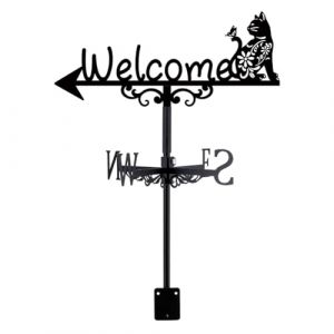 SUPERDANT Girouette de Jardin Exterieur Girouette pour Chat Girouettes pour Chat en Métal Noir Girouettes pour Animaux Girouette Ornement de Deco Jardin Exterieur de Jardin de Ferme (SUPERDANT EU, neuf)