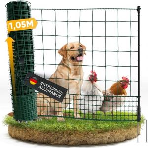 Naturiz&reg; Cl&ocirc;ture pour moutons 105 cm de haut - Cl&ocirc;ture mobile pour chiens et poules extr&ecirc;mement stable, cl&ocirc;ture de camping pour chiens sans &eacute;lectricit&eacute;, cl&ocirc;ture de d&eacute;limitation, cl&ocirc;ture de jardin (Pratox GmbH, neuf)