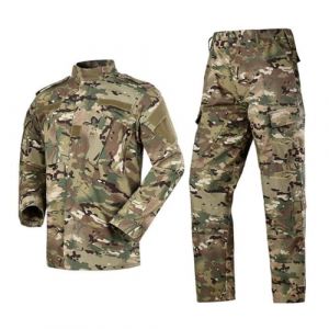 Oanviso Ensembles de Surv&ecirc;tement Homme Veste Impermeable Chaud Manteau Softshell Blouson et Cargo Pantalon de Sport Militaire Pantalon Uniforme pour Randonn&eacute;e Voyage B Vert Clair L (Osheoiso Inc., neuf)