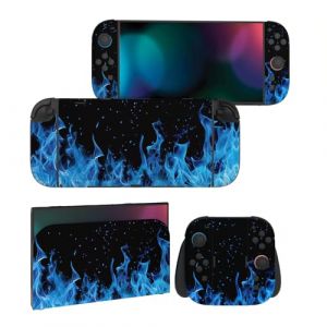playvital Autocollant pour Nintendo Switch 2 Manette & Console & Joycon & Dock,Sticker Skin Decal pour Switch 2 Accessoires Protection - Flamme Bleue (Game Skindecal Store, neuf)