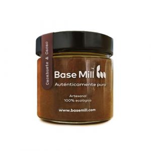Base Mill Crème de Cacahuètes 84% et Cacao Bio (200g) – Sans Sucre Ajouté, 100% Végane, Sans Gluten, Riche en Fibres, Fabriquée Artisanalement avec des Cacahuètes Bio, Pâte de Dattes et Cacao (Good4 you, neuf)