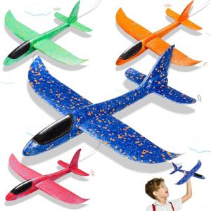 Kenvora Avion Polystyrene Planeur 37cm - 4 Pi&egrave;ces Avion Jouet Enfant, Polystyrene Planeur pour Exterieur Activit&eacute;s et Parents-Enfants (STYLHAMZAKFT, neuf)
