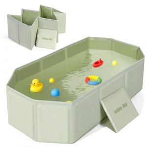 Orzbow Baignoire Pliable Bébé, Baignoire Bébé Portable avec Triangle D'appui, Baignoire Enfant Voyage pour Usage Extérieur, Convient pour Les 0-8 ans, Se Plie en 0,1 m³, Économie D'espace, Vert (Orzbow Official Store, neuf)