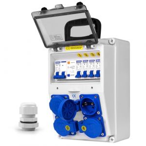 CHENGPI Coffret Electrique IP65 avec Prises schuko et prises CEE,Prise Exterieure Etanche Coffret de Chantier,Distributeur de Courant &Eacute;lectrique avec Disjoncteur pour Usage Ext&eacute;rieur et Int&eacute;rieur (Shenzhenshibaisiqidiankejiyouxiangongsi, neuf)