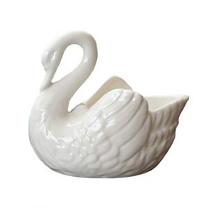 1 Pc Petit Pot De Fleur De Cygne Jardini&egrave;re Cygne en Porcelaine Blanche D&eacute;coration De Maison Pot De Planteur De Cactus Planteur d'animaux Pots Panda C&eacute;ramique Stand De Bonsa&iuml; (Parham Ring, neuf)