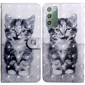 Rapuled Coque pour Samsung Galaxy Note 20, Housse Premium en Cuir Samsung Note 20, Magnetique Flip Case Portefeuille PU Cuir &agrave; Rabat Housse &Eacute;tui de Protection avec Porte Cartes (Chat 4) (Oldwen, neuf)