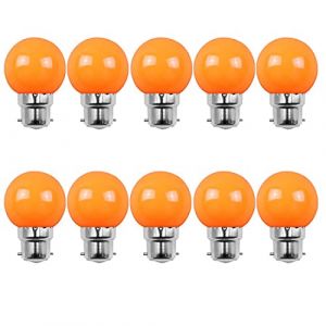 Aiwerttes B22 Ampoules à baïonnette de couleur orange 2W (équivalent 20W) Ampoules de Noël à économie d'énergie pour balles de golf, paquet de 10 [Classe énergétique A +] (AWSEU, neuf)