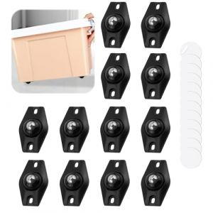 12PCS Roulettes Pivotantes Auto-Adhésives à 360 Degrés, Möbelrollen klein, Mini Roulette Meuble Bille Roulettes Pivotantes Transfert Petite Silencieuses Pour Appareils De Cuisine Poubelle Boîte (XianYuanLian, neuf)