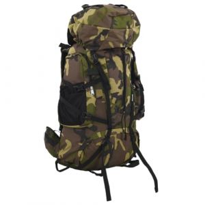 vidaXL Sac à dos de randonnée vert camouflage 80 L tissu oxford, sac à dos de camping, sac à dos d'extérieur, sac à dos de randonnée léger (shop.nova, neuf)