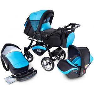 Urbano GaGaDumi Travel system Poussette 3 en 1, Trio, Siège-Auto avec tous les accessoires, 20% SALE (U6-Oceanic) (GaGaDumi, neuf)