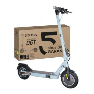 ZWHEEL ZFOX Plus Blue Lagoon | Trottinette Électrique Adultes (300-600W) - 35km Autonomie & Régénération au Freinage - Clignotants, Roues Mixtes 10” à Air - Freins à Disque et Électriques. (ZAMELUX, neuf)