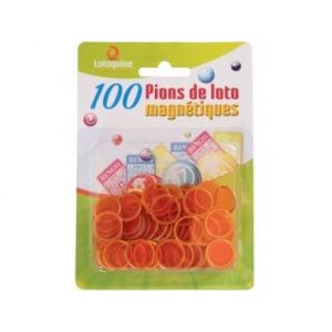 cavernedesjouets Set 100 pions magn&eacute;tiques de Loto Jaune - Accessoire jetons Bingo - Accessoire Loto (cavernedesjouets, neuf)