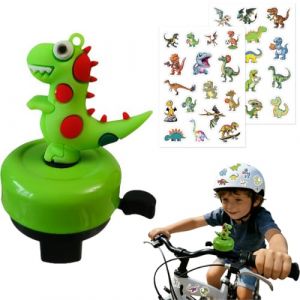 LEPGUYO Sonnette de V&eacute;lo Enfant Dinosaure Verte avec 2 Autocollants - Klaxon Velo Enfant Gar&ccedil;on Fille Adulte, Compatible avec Velo Scooter Tricycle (JIANG JUNNAN UK STORE, neuf)