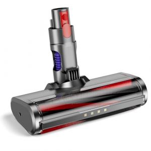 EUARY Brosse compatible avec Dyson V7 V8 V10 V11 V15 (avec 4 lumi&egrave;res LED) T&ecirc;te de brosse de rechange pour moquette, parquet, carrelage, spazzola (Argent pur, Argent) (WONGBIN LIMITED, neuf)