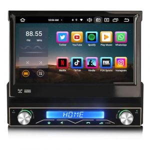 GONFEN 7 Pouces 8-C&oelig;urs Android 14 Autoradio 1 Din avec &Eacute;cran Motoris&eacute; sans Fil Carplay Android Auto Bluetooth A2DP WiFi 4G GPS FM RDS Dab+ OBD2 DSP 4 Go de RAM+64 Go de ROM (Automultimedia, neuf)