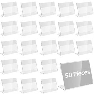 50Pcs Porte Étiquettes Prix(6 x 4,3cm) Mini Porte-étiquette Transparent Supports d'Étiquettes en Plastique Support d'affichage de Prix pour Supermarché, Magasin,Boulangeries,Centres Commerciaux (PEAK-EU, neuf)