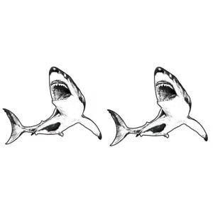 WSB1053x2 Lot de 2 tatouages temporaires en forme de requin (Beyond Perfection, neuf)