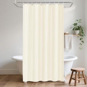 LUKDUNG Rideau de douche 150x200 Polyester textile, Rideau de douche anti-moisissure pour salle de bain, Rideau en tissu imperm&eacute;able et lavable pour baignoire et douche, Rideau de douche avec 10 (LIK, neuf)
