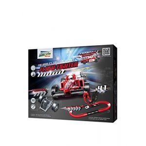 Darda Flash Fighter, Circuit d'env. 3 m&egrave;tres, avec Double looping et Voiture de Course Formula, pour Enfants &agrave; partir de 5 Ans, 50241, Rouge/Noir (Juupiisale, neuf)