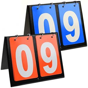 WSAMJIN Tableau de Bord Sportif, 2 Pièces Tableau de Scores Score Flip Tableau de Bord Portatif Sports Tableau Scoreboard à 4 Chiffres Compteur de Score Scoreboard pour Basketball Football (weishidali, neuf)