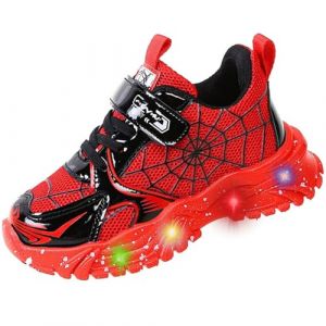 Vorkhuaeri Chaussures Lumineuses pour Garçons et Filles, Baskets de Marche LED Enfants, Baskets Clignotantes Mode, Chaussures Course Athlétiques (24,B-Red) (Vorkhuaeri, neuf)