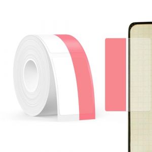 SUPVAN KATASYMBOL T50M Pro &Eacute;tiquettes Thermiques Autocollantes Imperm&eacute;ables, 45 mm x 13 mm + 15 mm, 60 Pi&egrave;ces/Rouleau, Noir sur Rose (SUPVAN, neuf)