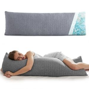 NOFFA Traversin 137 cm Coussin de Grossesse pour Dormir Oreiller pour Dormeur Latéral Long Coussin de Maternité avec Mousse à Mémoire de Forme Déchiquetée Coussin Allaitement pour Femme Enceinte (NOFFA-WJ, neuf)