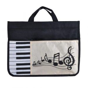 Sacoche pour Partitions Paquet De Partitions De Style Piano Clavier Sac À Musique en Lin Coton Paquet De Musique Portable avec Bandoulière (amste, neuf)