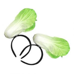 Beaupretty 2 Pièces Bandeau chou chinois Coiffes Caches légume Se maquiller coiffe de cosplay enfants accessoires de costume de chou bandeau de spa pour se laver le visage le fer Vert clair (KenuoL, neuf)