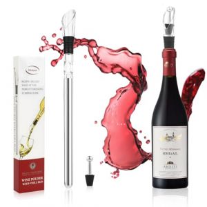 Vicloon B&acirc;ton de Refroidissement &agrave; Vin en Acier Inoxydable, 2 en 1 Rafraichisseur de Bouteille de Vin B&acirc;ton, Tige Refroidissante, Rafra&icirc;chisseur &agrave; Vin avec A&eacute;rateur et Bec Verseur Anti-Goutte (Vicloon&reg;-FR, neuf)