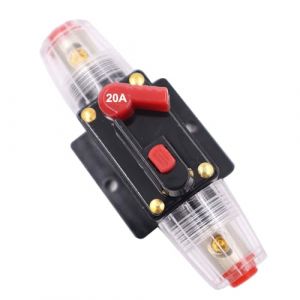 SPTSSWET 20A Disjoncteur Interrupteur Porte-Fusible De R&eacute;initialisation 12v-24v Dc Avec R&eacute;initialisation Manuelle Pour Syst&egrave;me d'Amplificateur De Son Audio De Voiture Rv Home Marine Boat Truck (SPTSSWET, neuf)