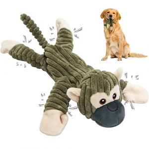 Jouet pour Chien Couineur et Peluche, Interactif à Mâcher avec Chiffon en Coton et Papier Froissé, pour Gros et Petit Chien (Singe) (Chongyi Technology Co., Ltd., neuf)