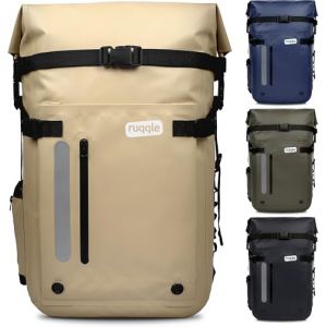 Ruqqle Sac étanche Polyvalent, Waterproof Dry Bag 20/30/45L, avec 3 Poches externes, Sac à Dos Confort imperméable idéal voyage Plage Mer Bateau Canoë Paddle Kayak Moto Randonnée Camping Pêche Loisirs (Ruqqle EU, neuf)