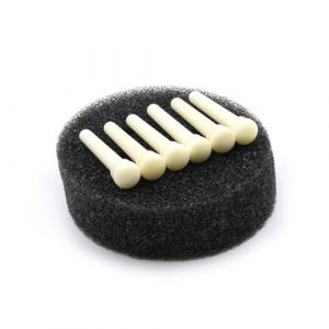 DOUDINGMAO 1 chevalet de guitare acoustique de rechange pour cordes de guitare - Chevilles fixes en &eacute;b&egrave;ne/os de vache - Accessoire de guitare (QR-ONCES, neuf)