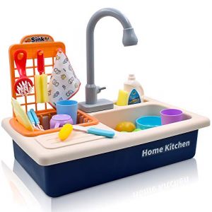 Acelane Jouets de Cuisine avec Lave-Vaisselle à Circuit d'eau, Ensemble de Cuisine évier, Jouets de Jeu de Rôle pour Enfants Garçons Filles de 3 à 6 Ans (Agravainelf, neuf)