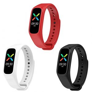 SMYAOSI 3 Pièces Bracelet pour Oppo Band/Oneplus Band, TPU De Remplacement Bande, Sport Accessoire Réglable Bracelet pour Oppo Band/Oneplus Band Smartband (Noir+Blanc+Rouge) (songmyi, neuf)