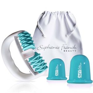 Stephanie Franck Beauty Pack Nr.1 - comprenant 1 Appareil Palper Rouler My Body Shaper, 2 Ventouses en Silicone My Cellu Shaper (5,5cm et 7cm) et 1 petit Sac en Coton (turquoise) (STEPHANIE FRANCK BEAUTY, neuf)