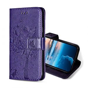 KANVOOS Coque pour Xiaomi Redmi Note 9 Pro/Redmi Note 9S, Etui Protection Housse Premium en Cuir PU, Antichoc &Eacute;tui &agrave; Rabat Portefeuille Flip Case pour Redmi Note 9 Pro/Note 9S (Violet) (CONBER, neuf)