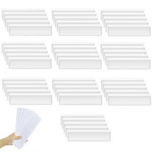 Wonvify 50 Pièces Porte Étiquette Adhesif Plastique Transparent, Poches Adhésives Amovibles pour Étagère, Boîte aux Lettres, Classeurs, Tiroirs, pour Bacs de Rangement avec Étiquettes Nominatives (JiShanFuSong, neuf)