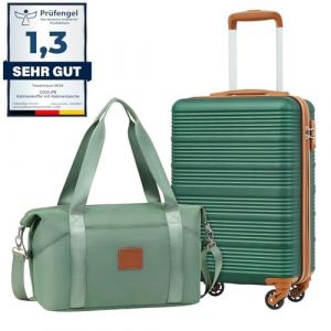 COOLIFE Valise Cabine Ryanair Rigide Bagage Cabine 55x35x20 Valises Leger a 4 Roues,Serrure TSA, en ABS Rigide Valise (Vert foncé, 55×35×20 Set de Valises) (Coolife EU Directly, neuf)