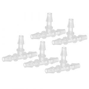 PATIKIL Embouts de Tuyau en Plastique en T de 3/16", 5 Pièces, Raccord en T Égal en Forme de T à 3 Voies, Raccord de Jonction de Mender Adaptateur Union Intersection Barbelé, Transparent (PATIKIL UK, neuf)